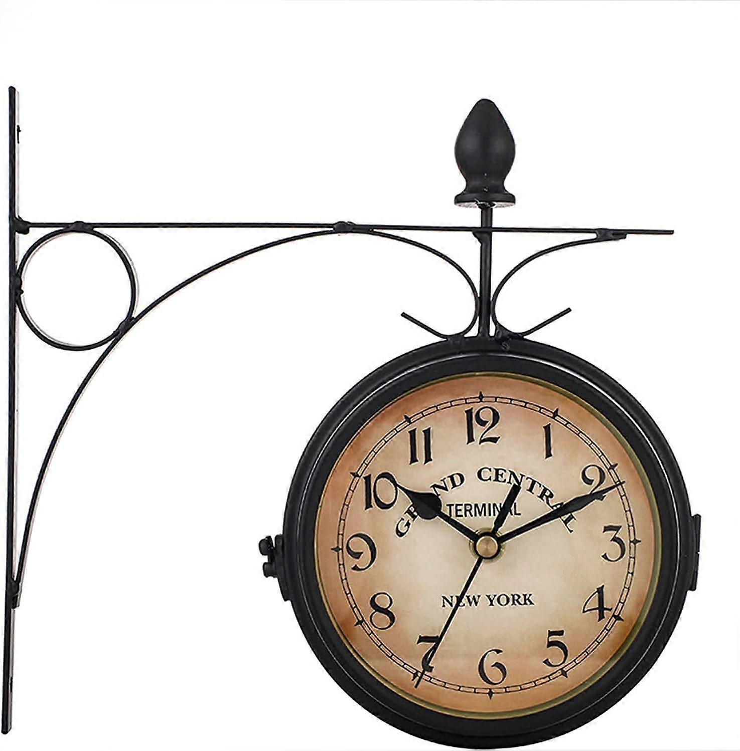 Weatherproof Double-Sided Wall Clock Outdoor Retro Clock