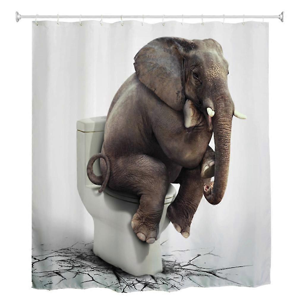 Thinking Elephant / Polyester shower curtain / 180x180cm