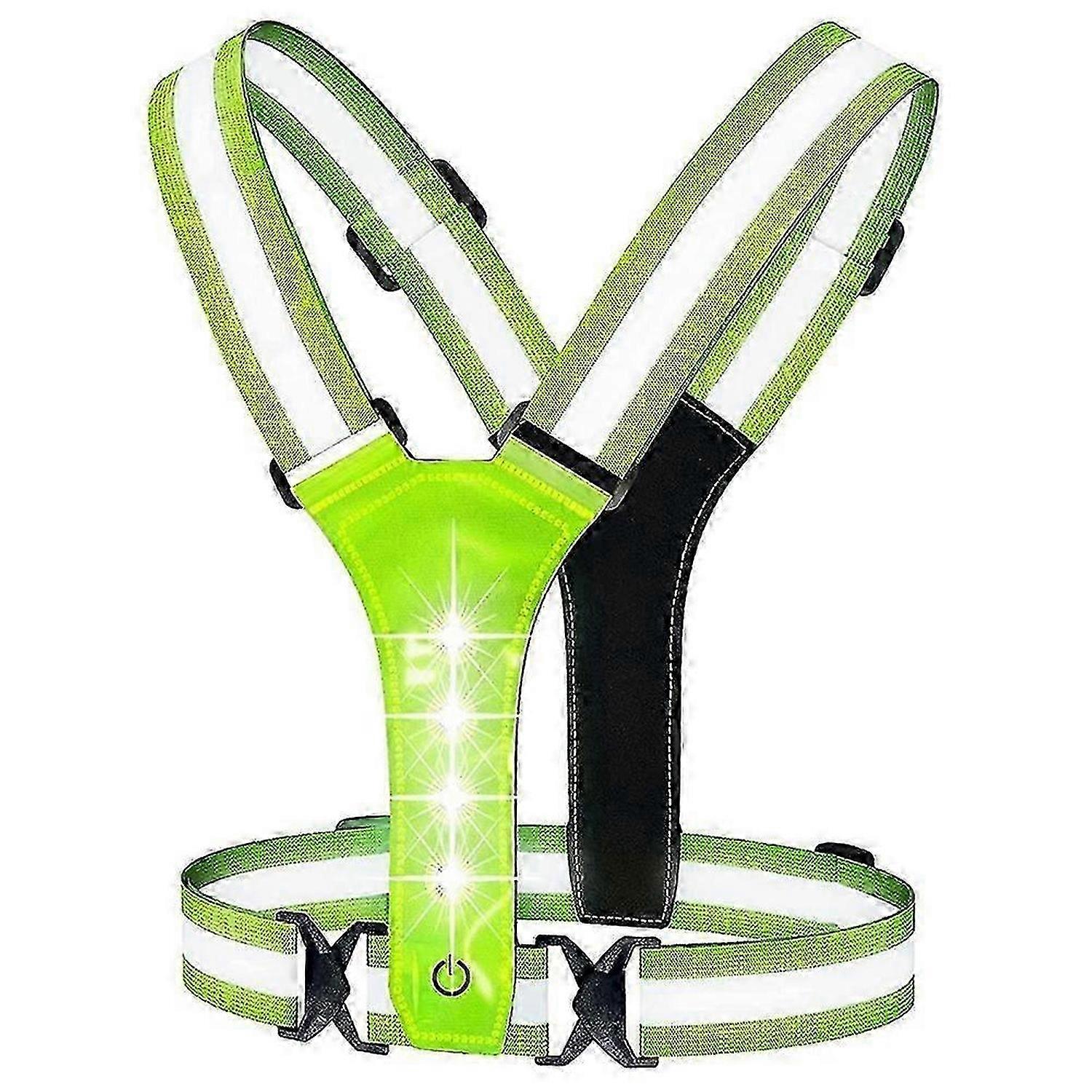 LED Reflective Running Vest,Adjustable Elastic Running Gear LED Light Up Vest Perfect for Running,W