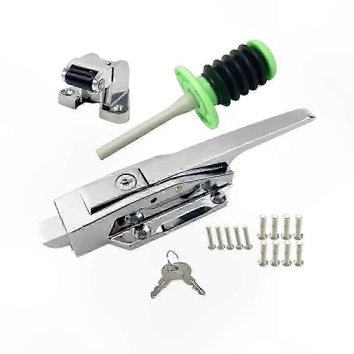 Freezer Door Latch Kit with Adjustable Strike Plate, Safety Handle Replacement