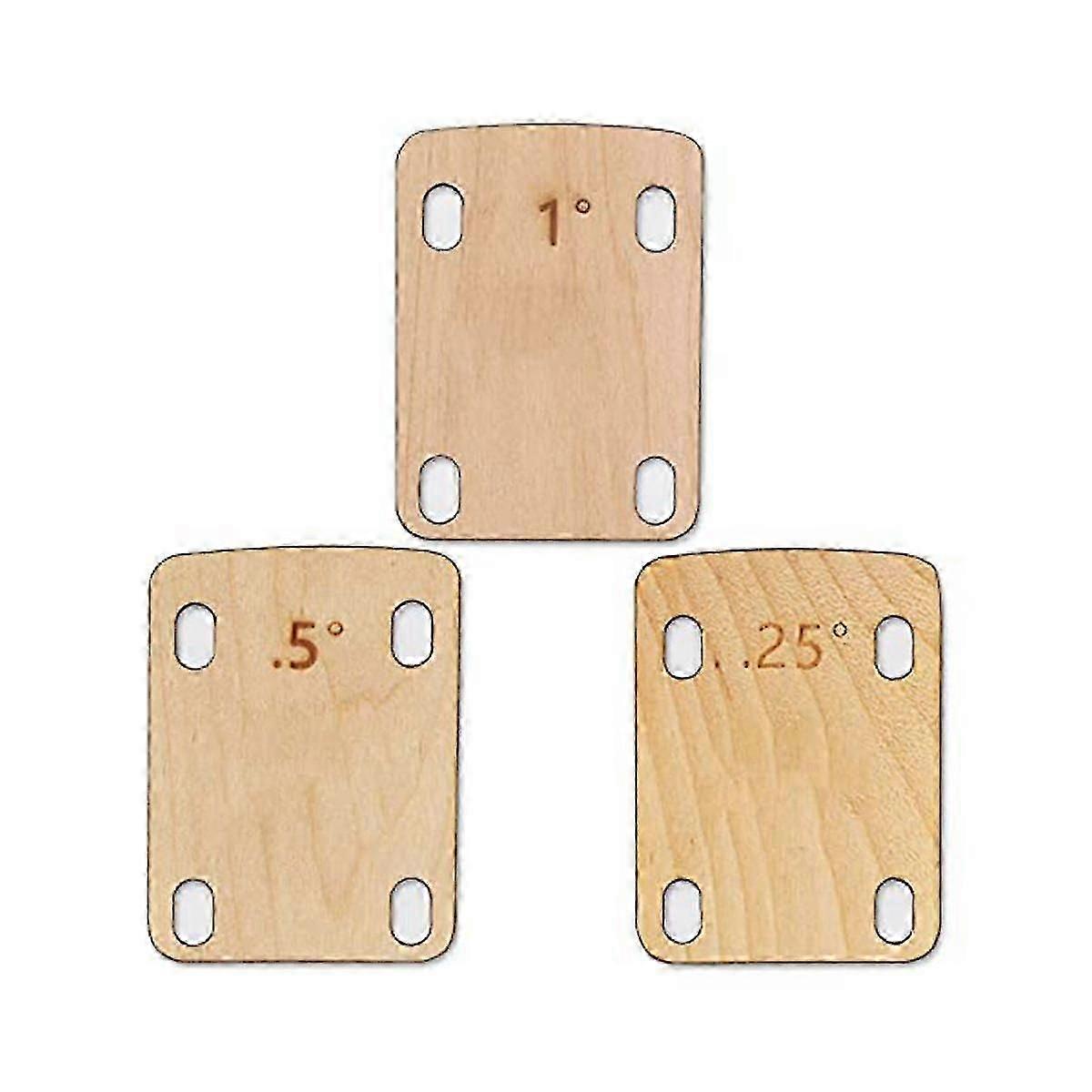 3 st halsskivor i massiv lönn för gitarr, halsskivor i massiv lönn, 0,25, 0,5 och 1 grad, gitarr hwySH