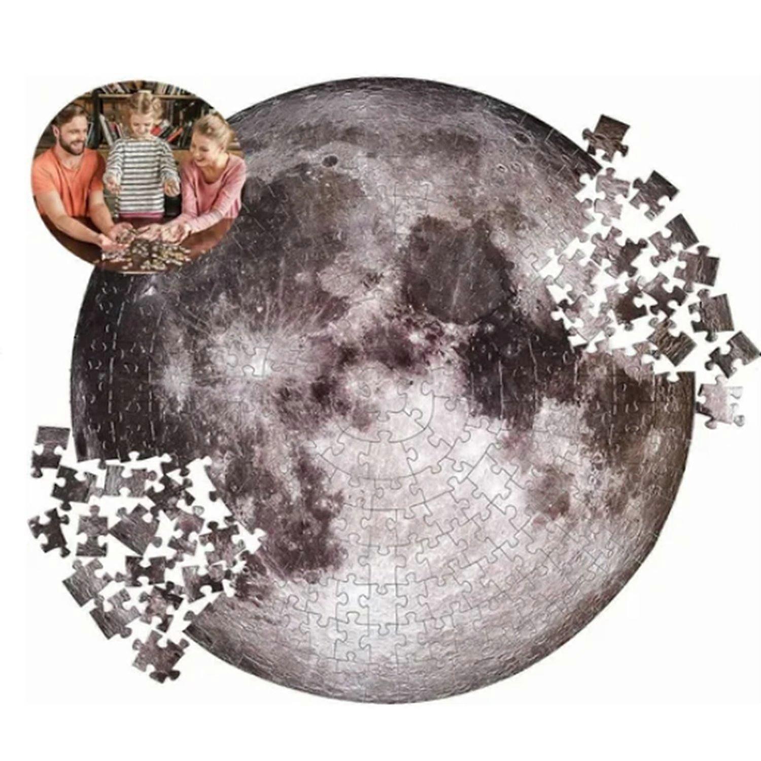 1000pcs Jigsaw Puzzles Round Shape Improve Coordination Moon Pattern Jigsaw for Adults