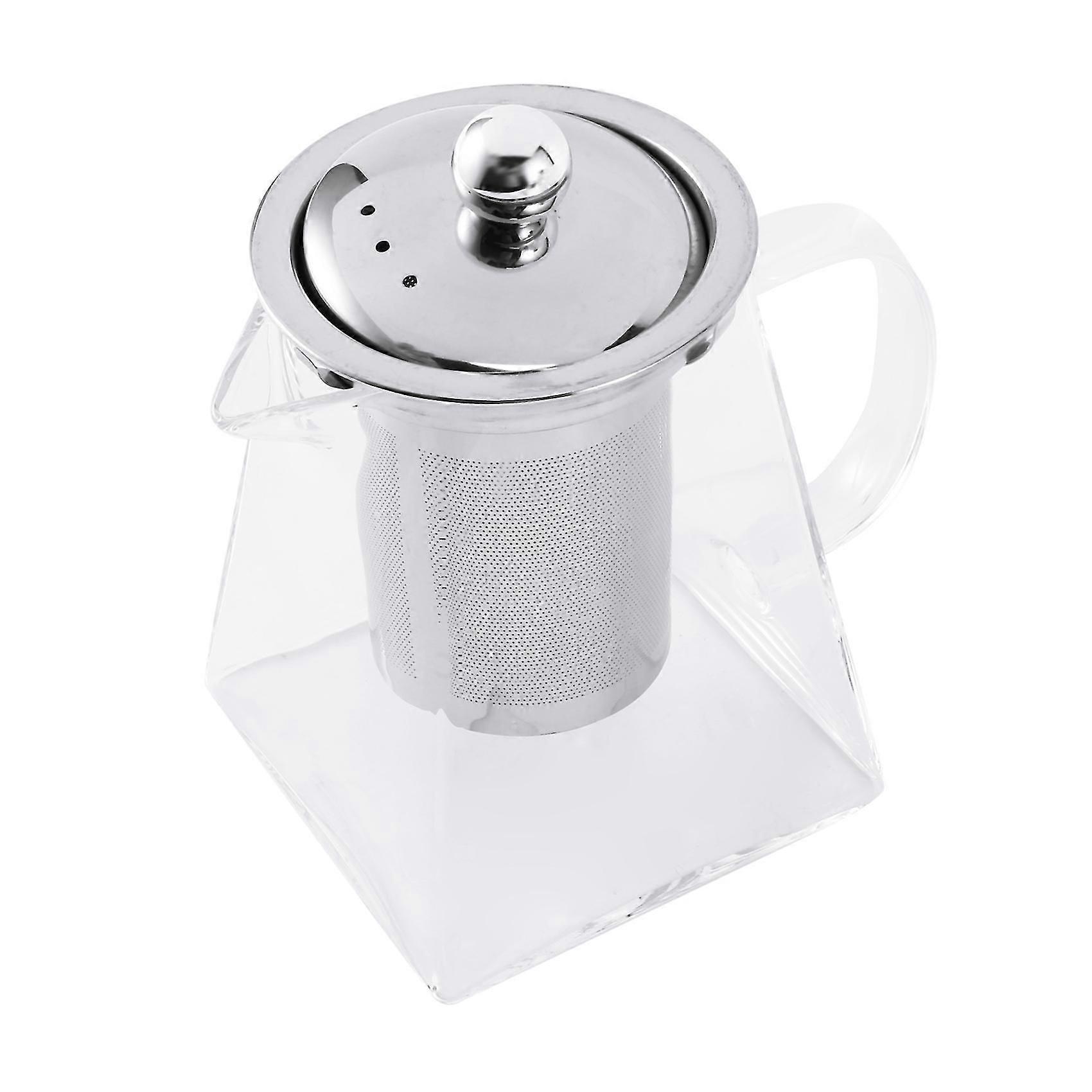 Square Glass Teapot With Infuser, 550 Ml Borosilicate Tea Pot With Strainer, Clear Leaf Tea Pots Fo (haoyi