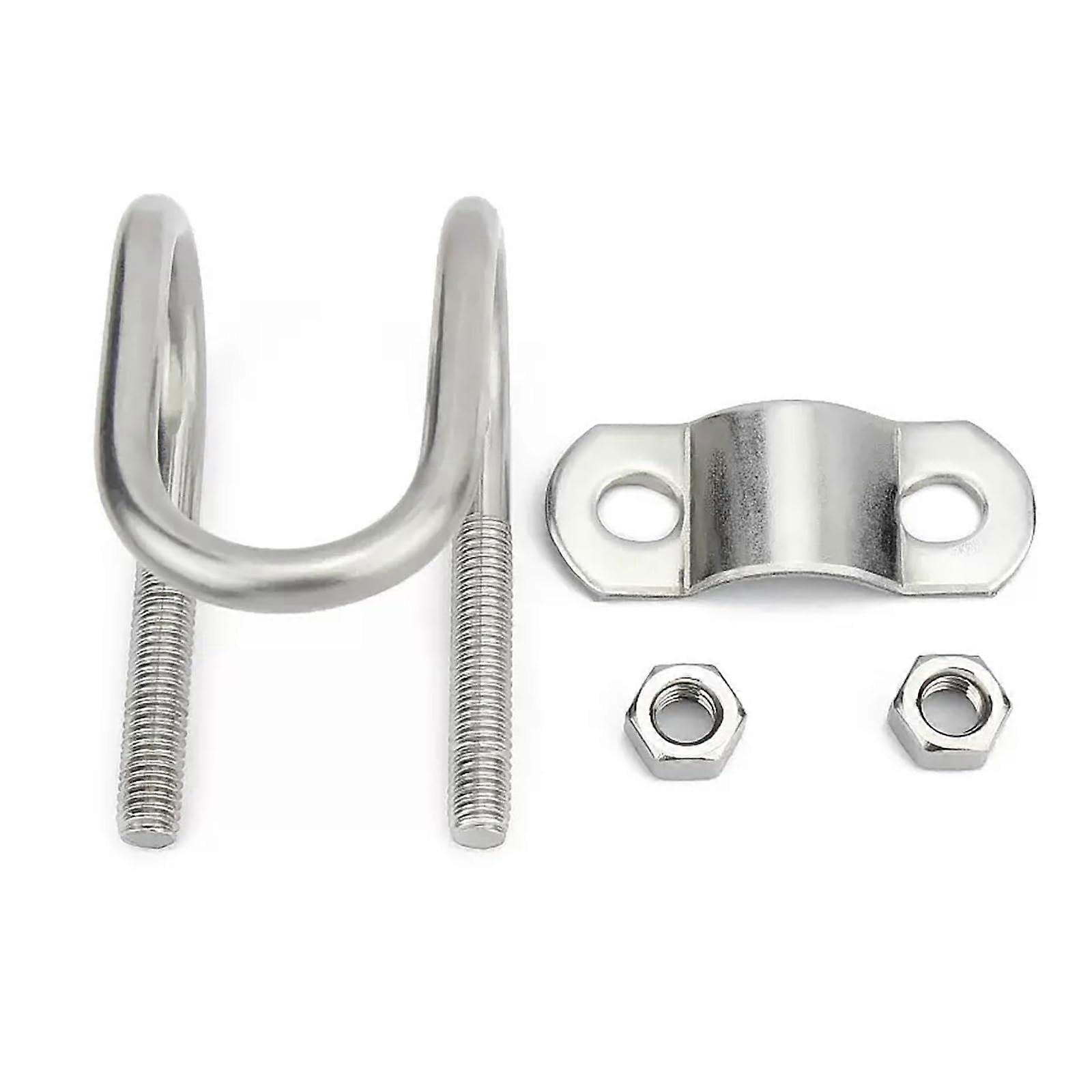 Rigid Pipes Hose Holders 304 Stainless Steel UShaped Cross Pipe Clamp M6x20x32 Multiple Sizes