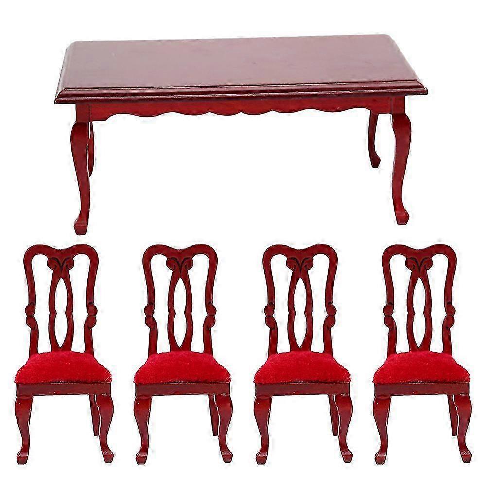 1 Set Tiny House Decoration Accessories 1/12 Scale Tiny House Table Chairs Edition 1105