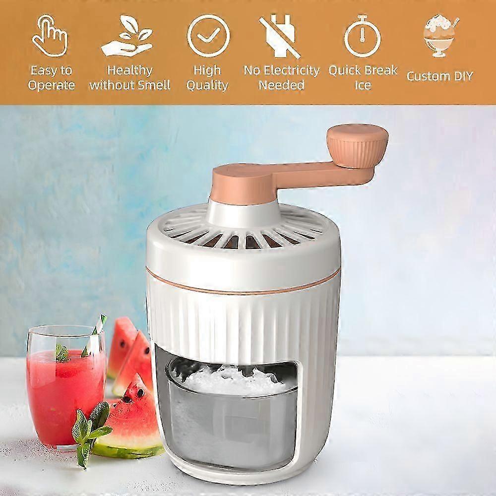 Shaved Ice Machine - Hand Crank Slushie Maker Machine With Free Ice Cube Tray Portable Snow Cone Machine With Stainless Steel Blades For Ice Cream / S