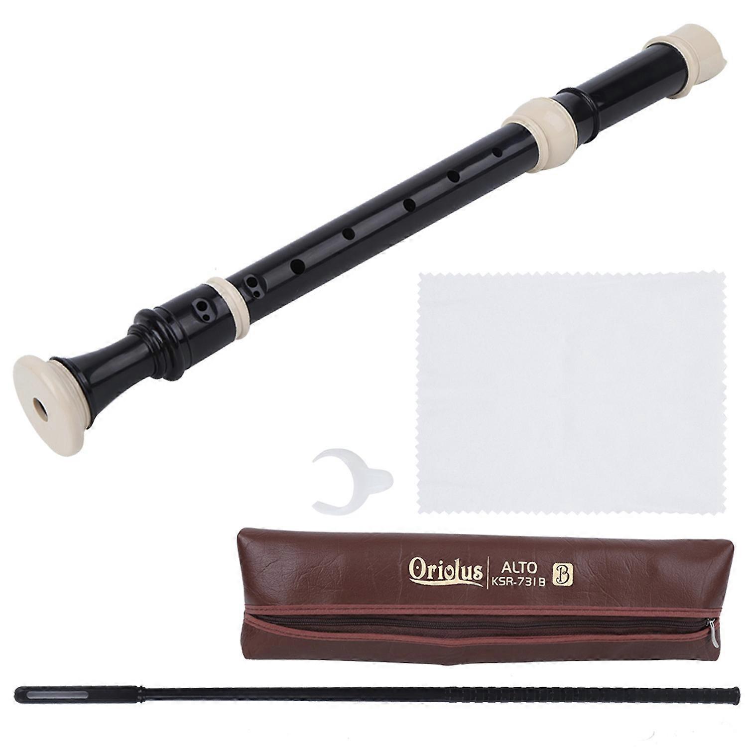 Recorder 8 Hole Clarinet ABS Resin F Key for Student Beginners Music with Free Cleaning KitAlto F Ke