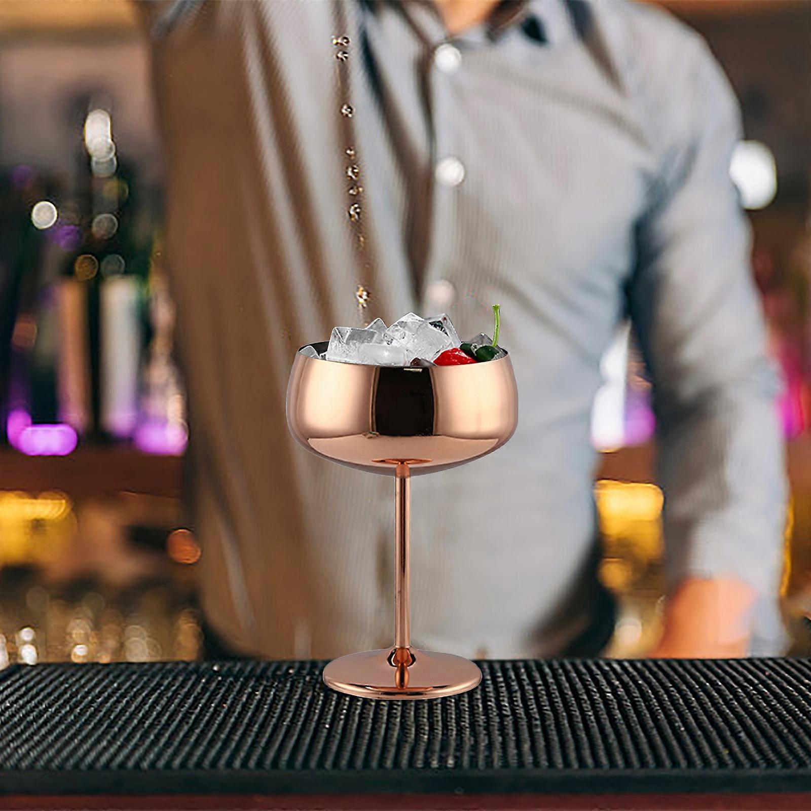 ZKCCNUK 304 Stainless Steel Wine Glass, 350ml Single Layer Goblet for Restaurant Home Bar Use