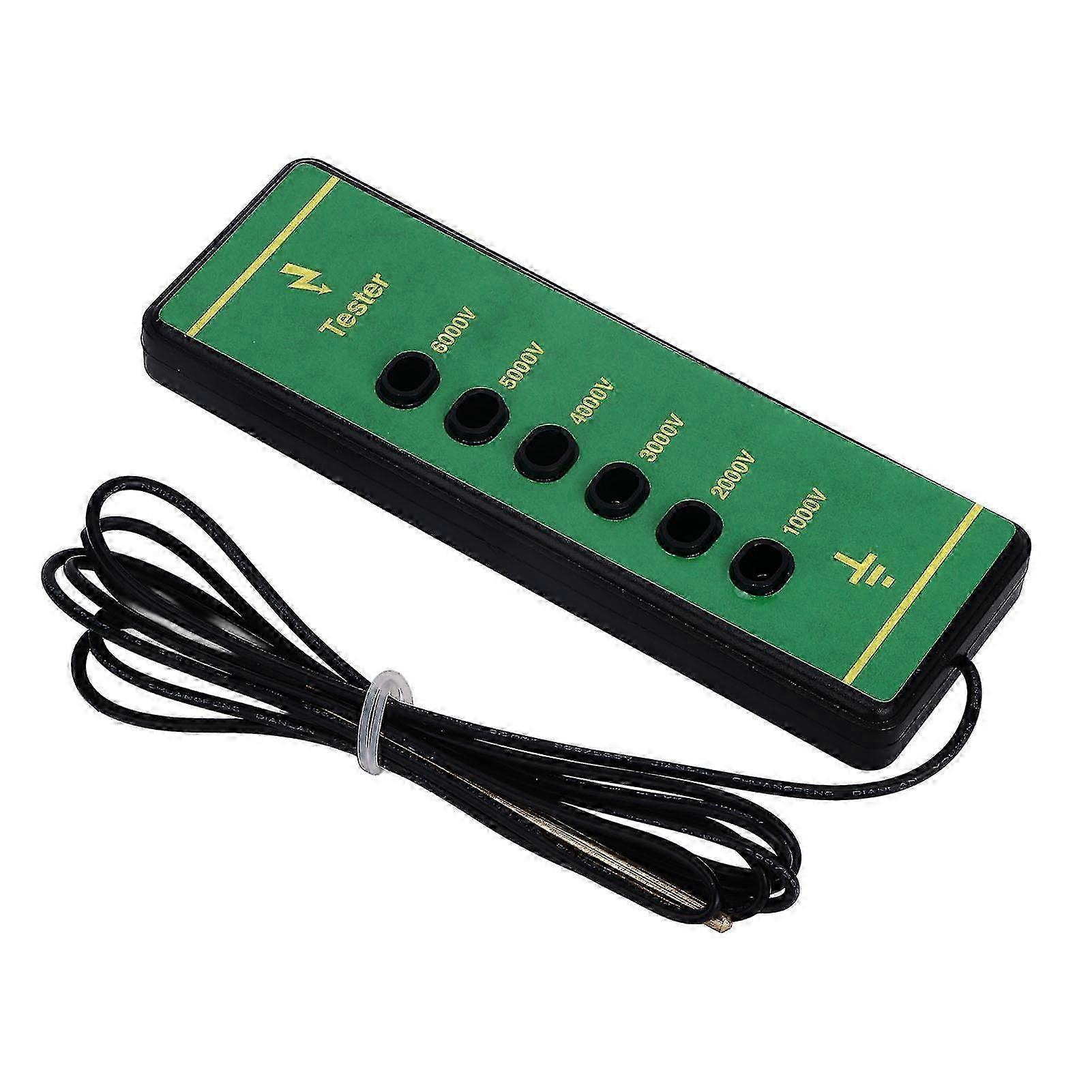 Electric Fence Voltage Tester 6 Indicator Light Maximum 6000V Animal Fence Fault Finder for Farms Livestock Enclosures