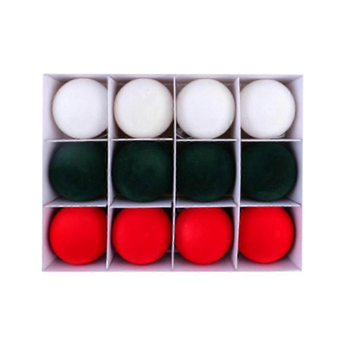 Christmas tree ornaments set with 12 plush round balls for DIY decor