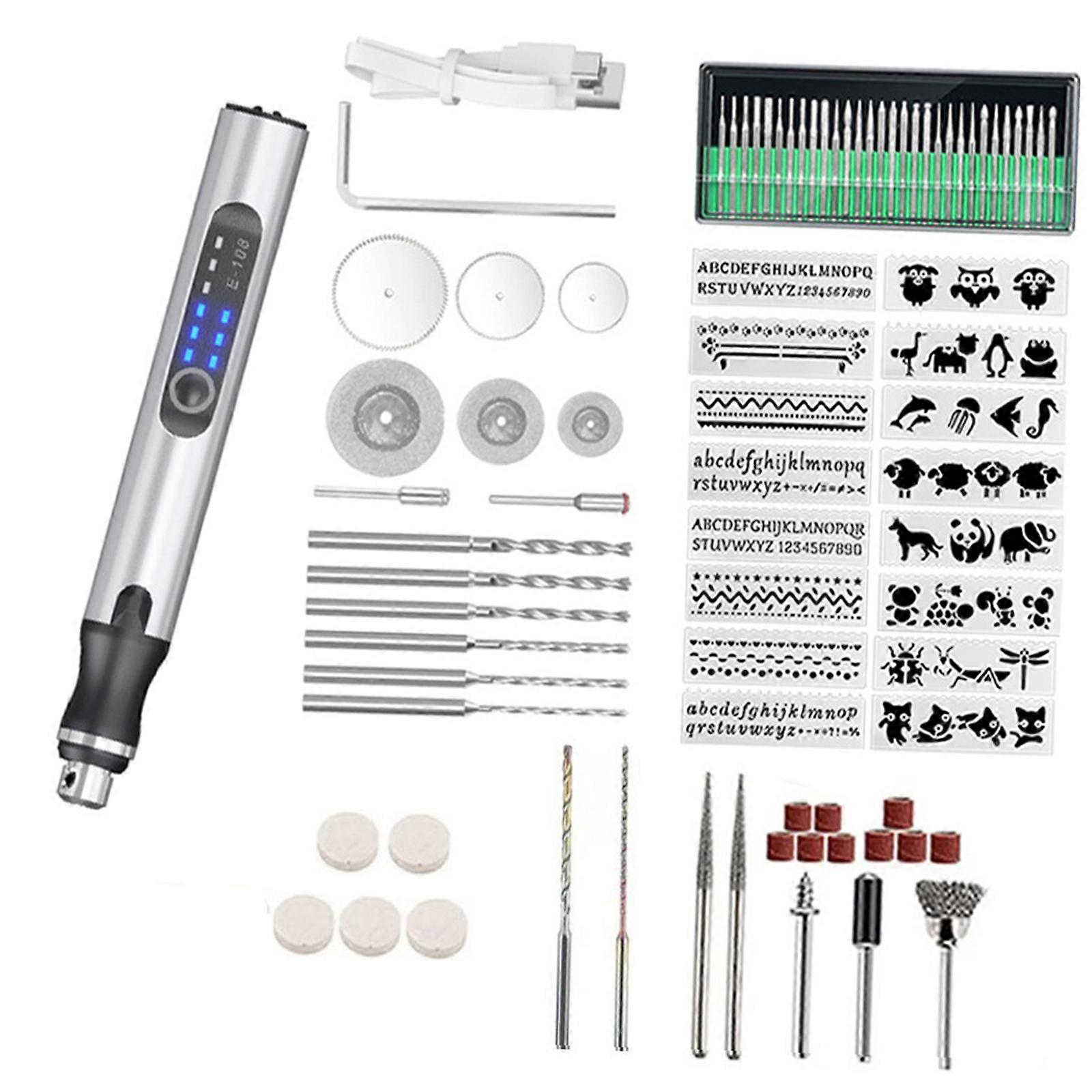 Rotary Engraving Pen Tool With 3 Speed Setting Ergonomic Design For Jewelry Making DIY Projects And Artwork Makings Multicolor