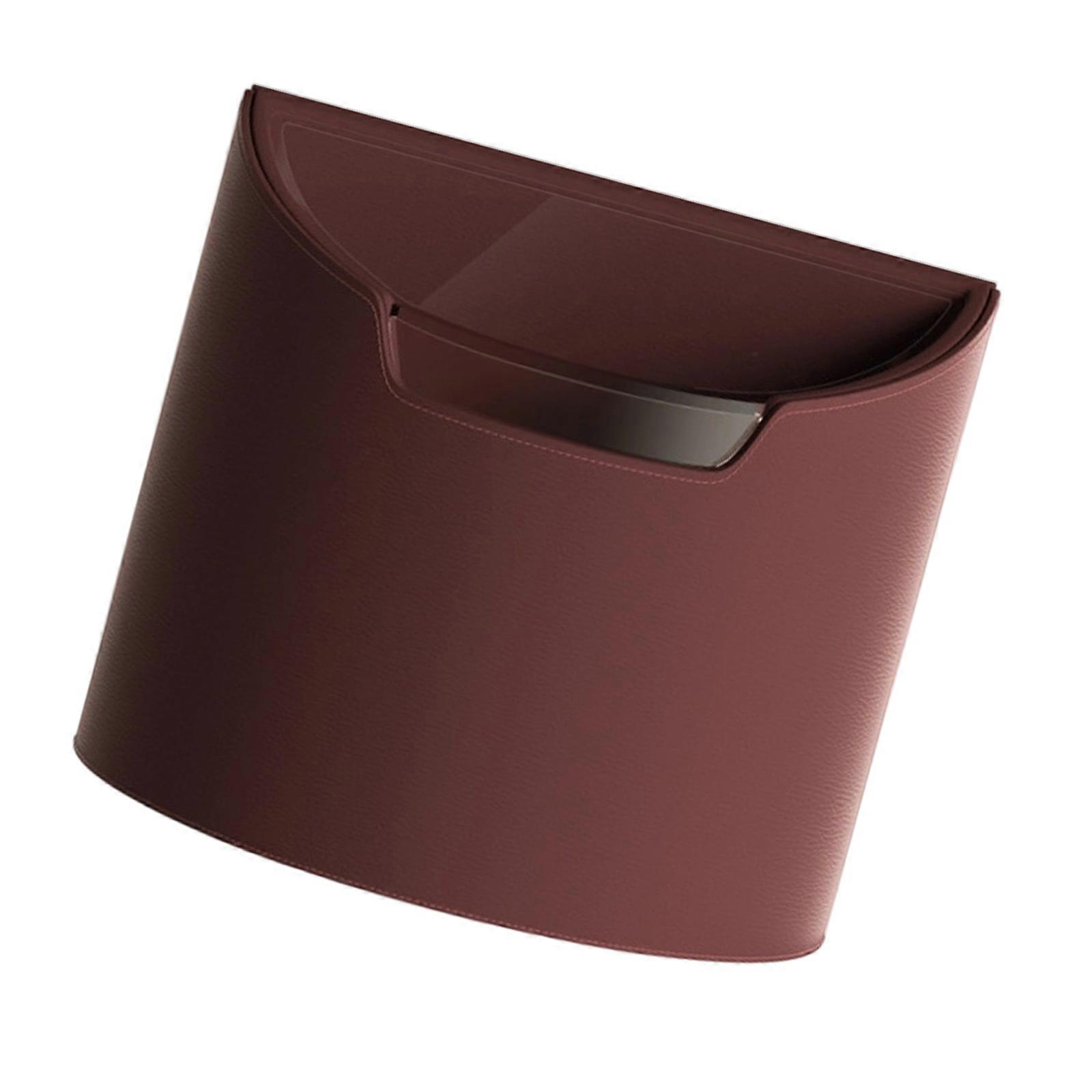 Luxury Leather Vehicle Trash Bin with Removable ABS Insert Splash Proof Designs Can for Small Car Spaces & Travel Multicolor