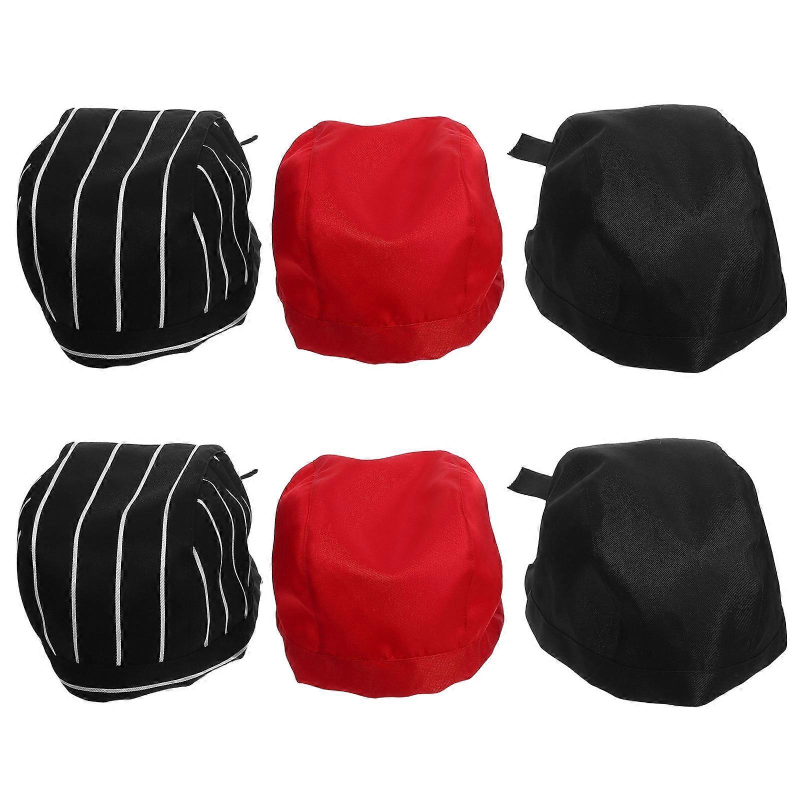 Breathable Chef Hats Cooking Caps for Food Service Use 6Pcs Unisex Caps
