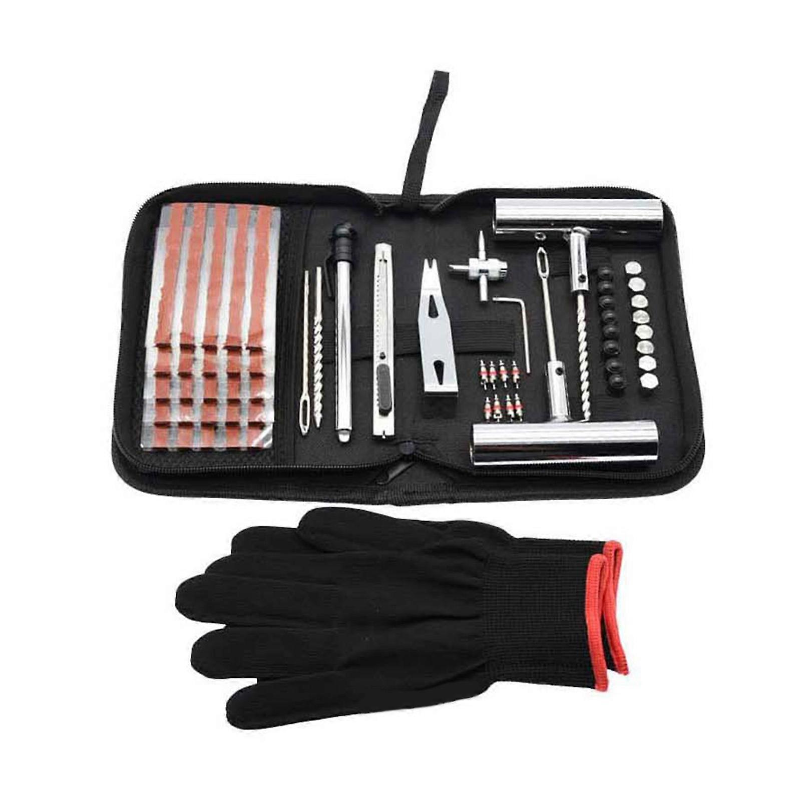 62pcs Flat Tire Repair Set Easy Patches Tool set Completes Tire Mending Tool Simple Operate Suitable for ATVs & Tractors Multicolor