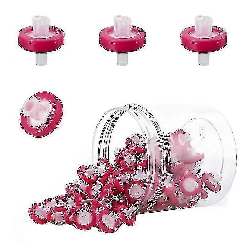 100 Pcs Syringe Filters PTFE Hydrophobic 0.22Um Membrane 13Mm Pore Filtration Non-Sterile Syringe L