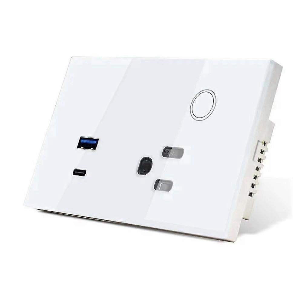 WiFi Smart Tuya 15A Wall Socket USB TYPE-C Plug Outlet Power for Alexa for Google Home Smart Life White EU Plug
