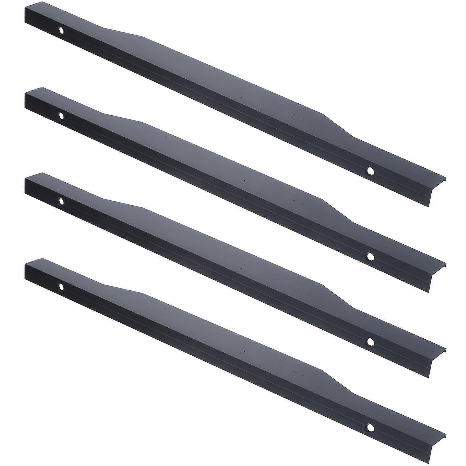 Concealed Drawer Pulls Saving Space 400mm Professional Chamfered Edges Black Cupboard Pull 4Pcs