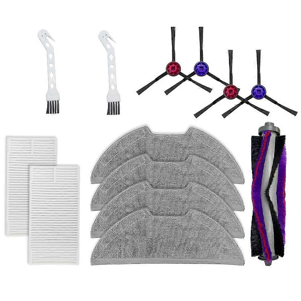 For Eureka E10S Sweeping Robot Main Brush, Side Brush Filter Cleaning Cloth Replacement Pack Brush