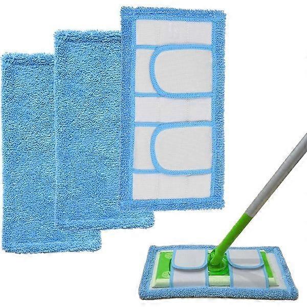 3-pack, Blue Swiffer Sweeper-compatible, reusable replacement cloths