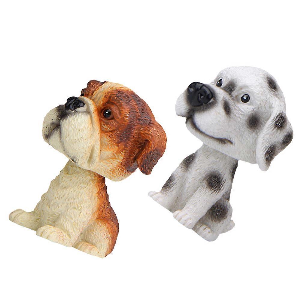 Car Interior Decoration Resin Bobblehead Dog Model for Dashboard 2Pcs