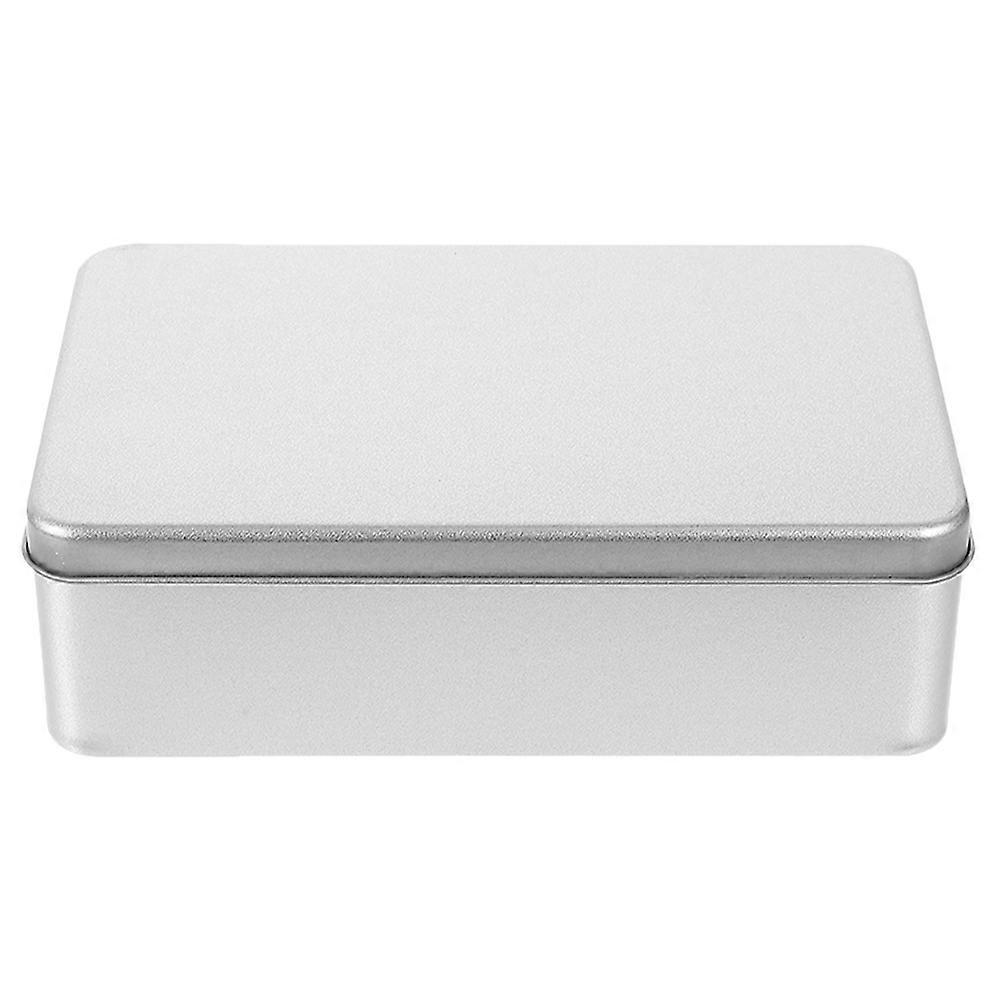 Silver Cookie Tinplate Box for Baking Storage with Lids Metal Cake Container