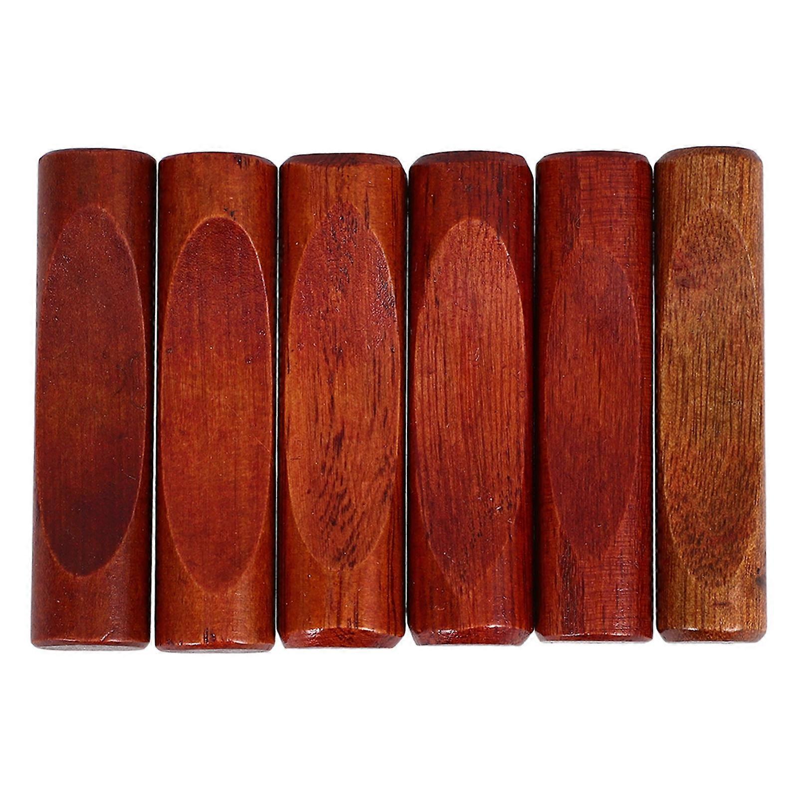 Oval Pillow Shape Chopstick Rest Stand Wooden Kitchenware Accessory 6pcs