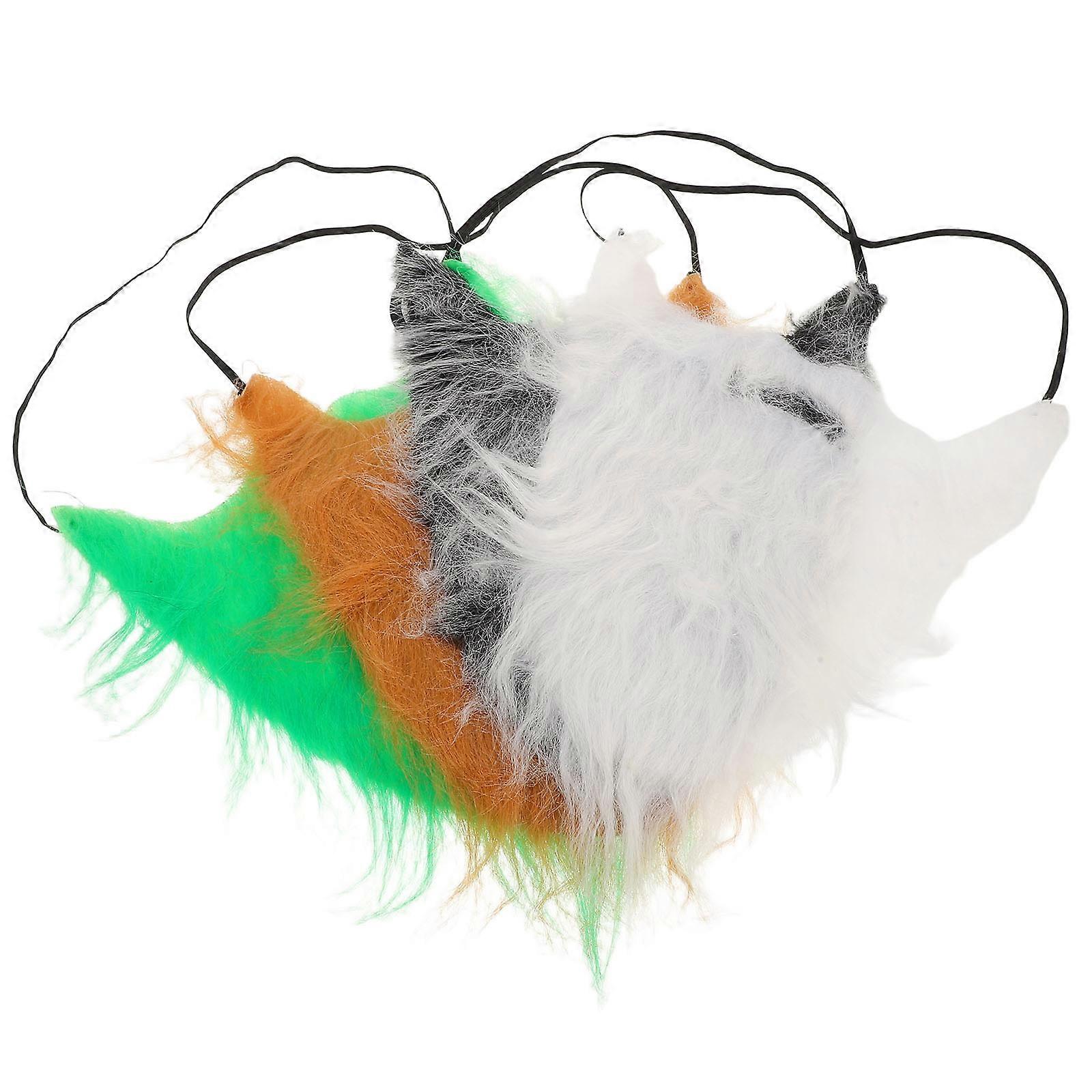 Assorted Color Fake Mustache Plush Beard for Holiday Use 4Pcs