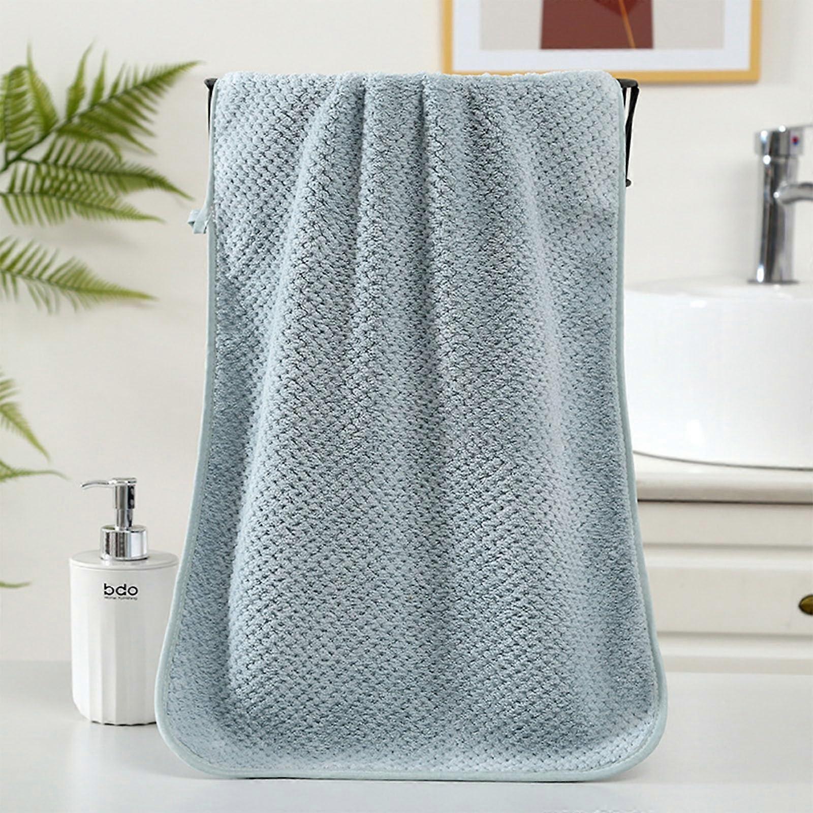 Cotton Bath Towels 13.78x29.53 Ultra Soft Quick Dry Gym Spa Pool Travel Lightweight Blue
