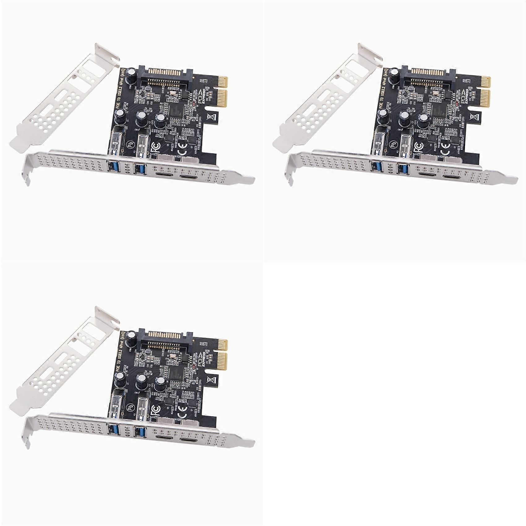 3X Type C USB 3.2 Gen1 5Gbps PCIE Card Adapter PCI Express Board 2xUSB A Port+2xType-C Port/USB3.2 PCI-E Expansion Card