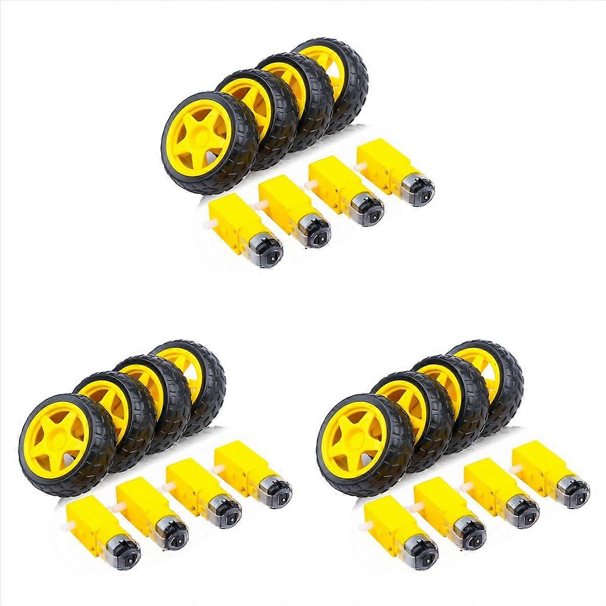 4PCS DC Electric Motor + Plastic TT Motor for Smart Car