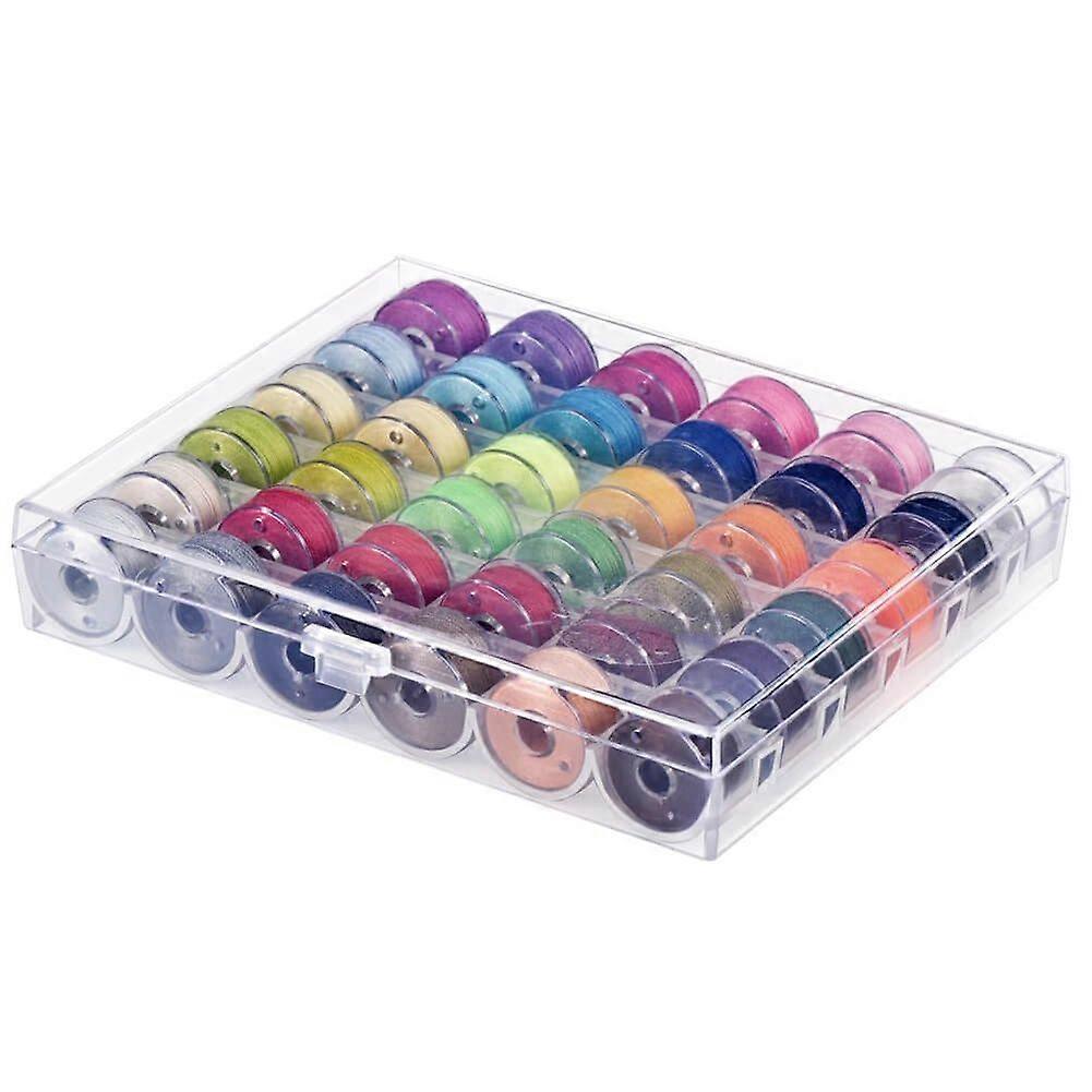 36 Pcs Bobbins and Sewing Threads with Case and Soft Measuring Tape for Brother Singer