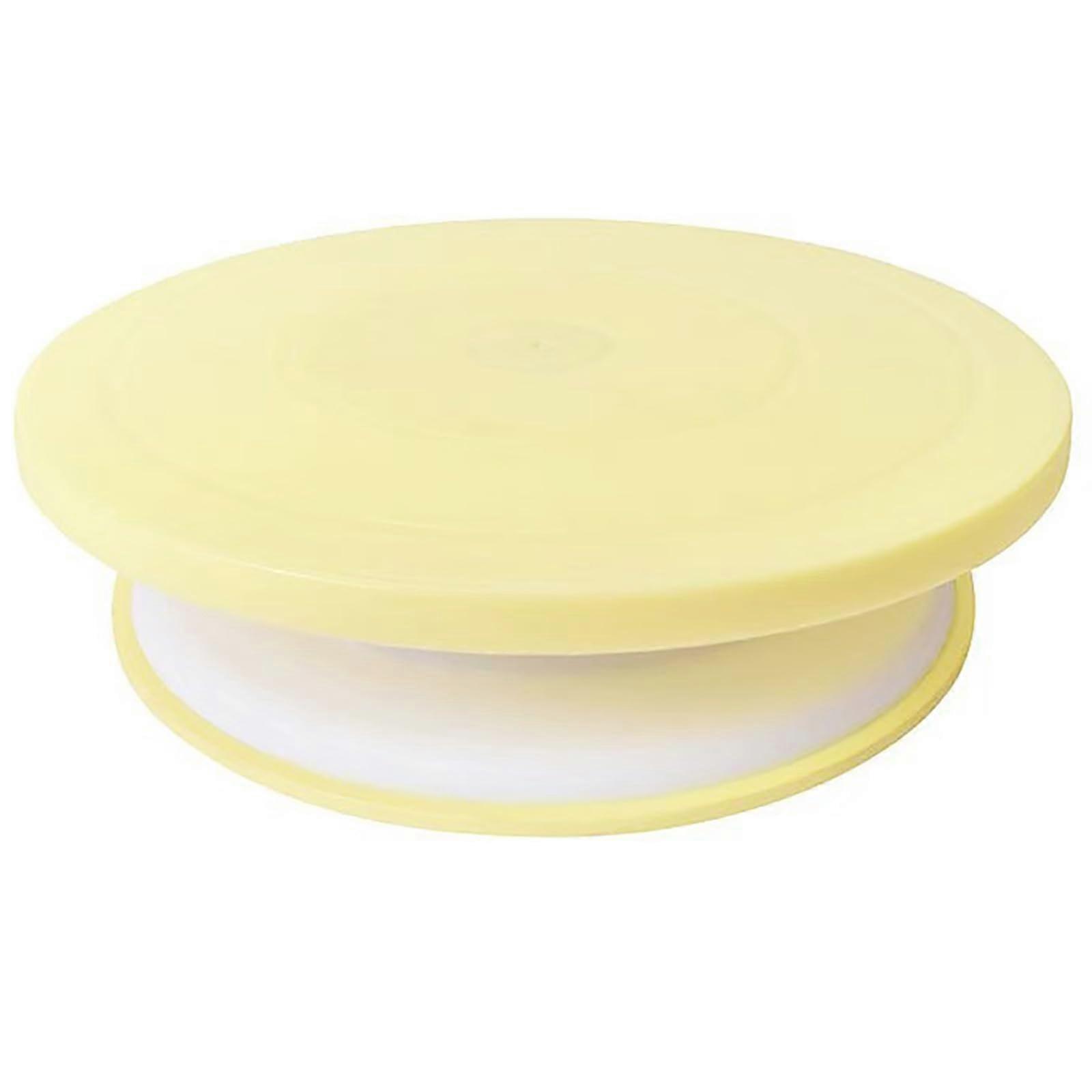 11 Inch Cake Turntable with 360° Smooth Rotation and AntiSlip Base for Precise Cake Decorating Yellow
