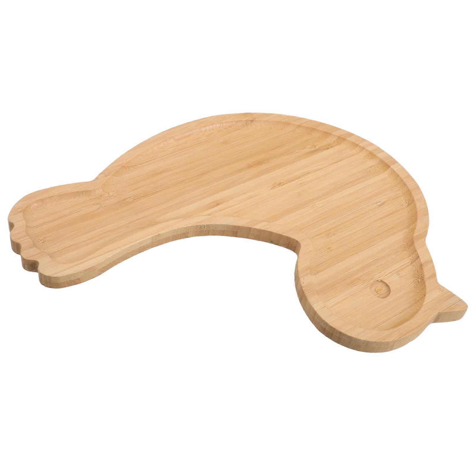 Light Brown Bamboo Easter Bird Serving Tray for Snack Display 1 Piece