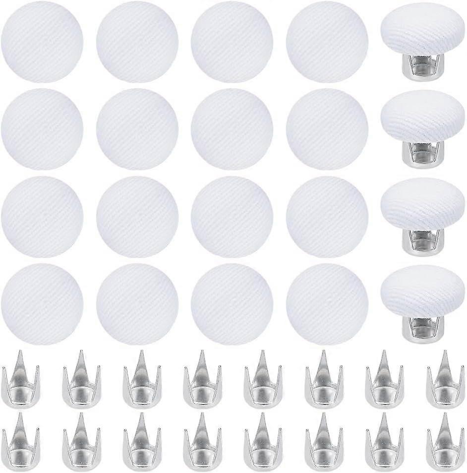 20Sets White 0.6 Inch Baseball Cap Button Top Replacement Cotton Top Hat Button Replacement Repair Cap Top Buttons for Hat Button Replacement Repair M