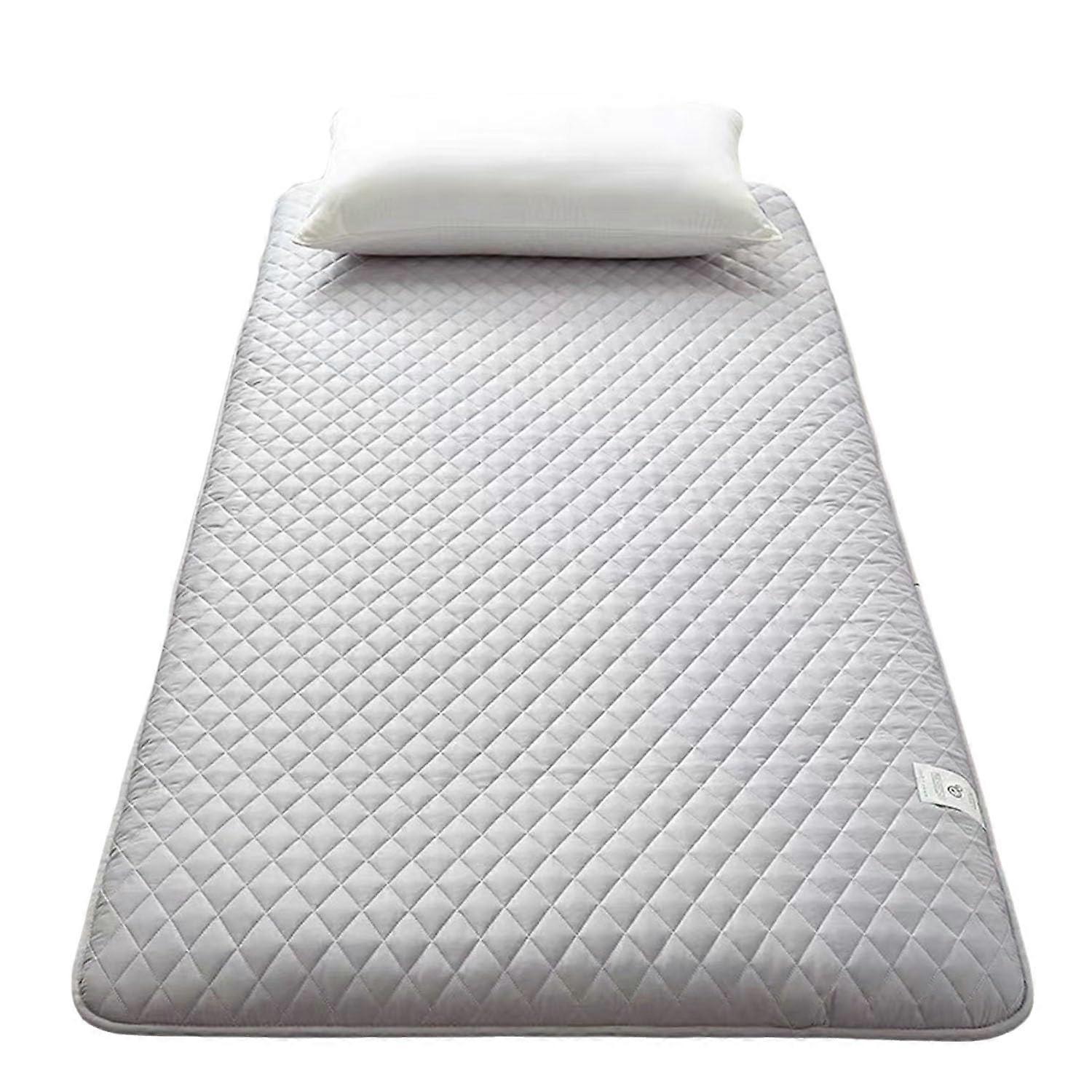 Japanese Futon Mattress 90x200cm Foldable Roll Up Floor Sleeping Mat with NonSlip Corners Gray