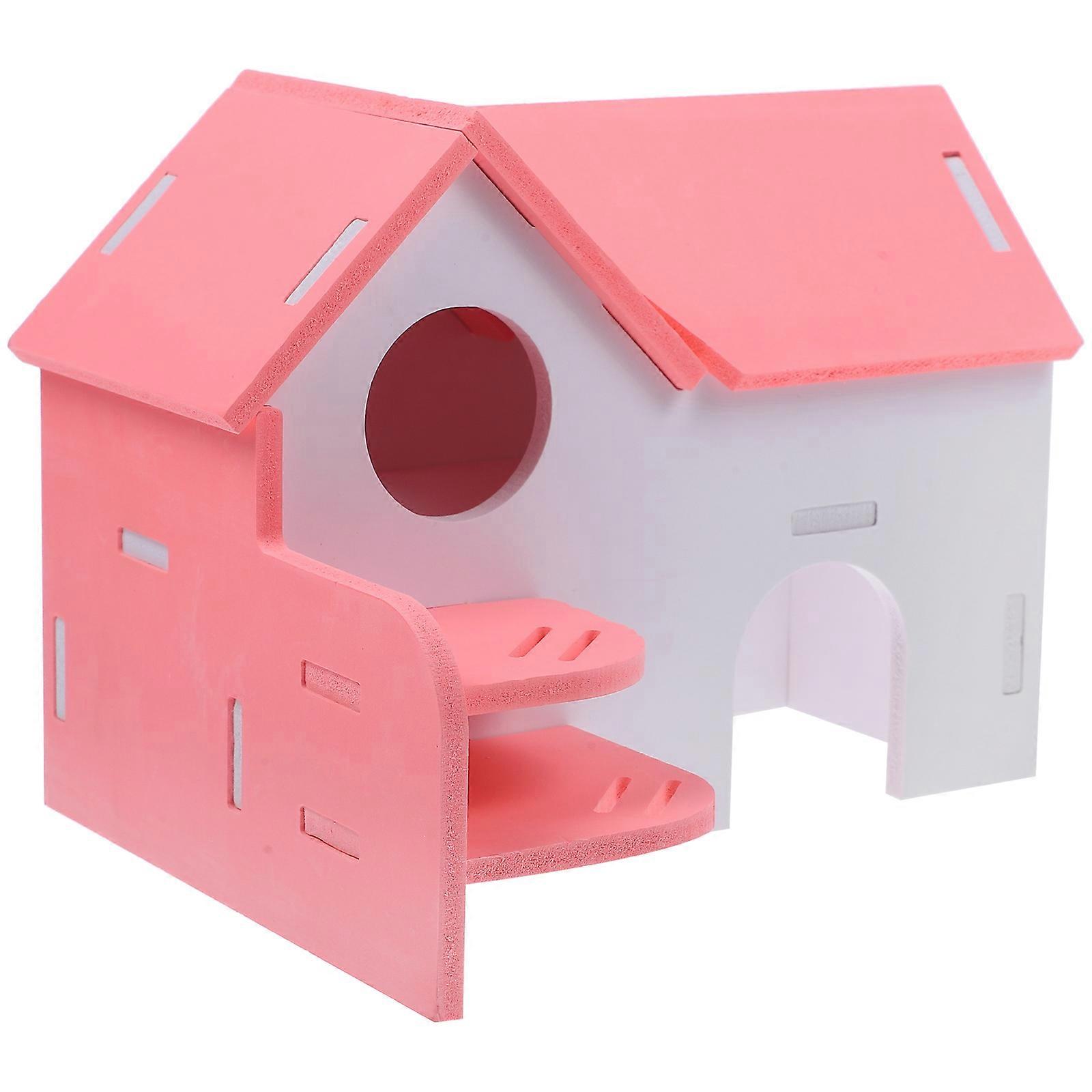 Guinea Pig Hideout Hamster House with Ladder for 2Sets PVC