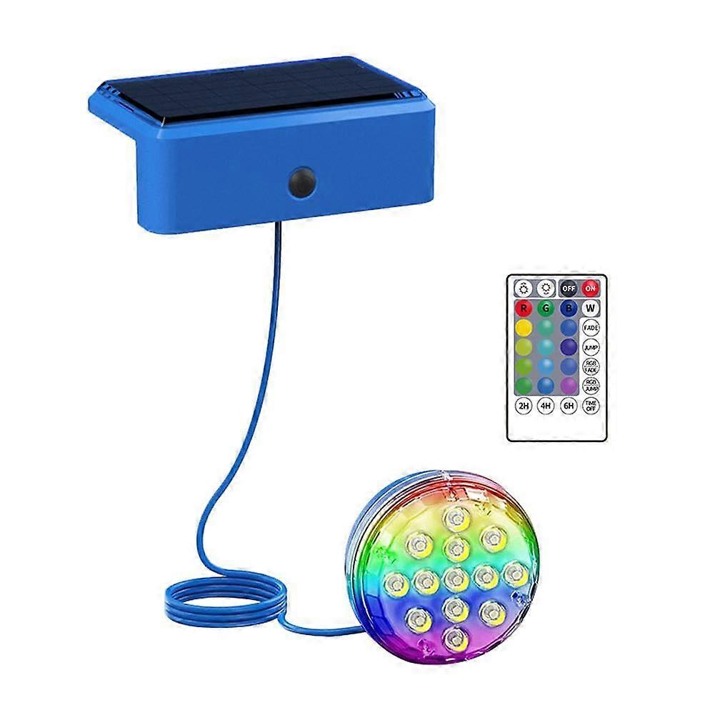 Solar Pool Lights Submersible LED Pool Light With Remote IP68 Waterproof Underwater Timer Function