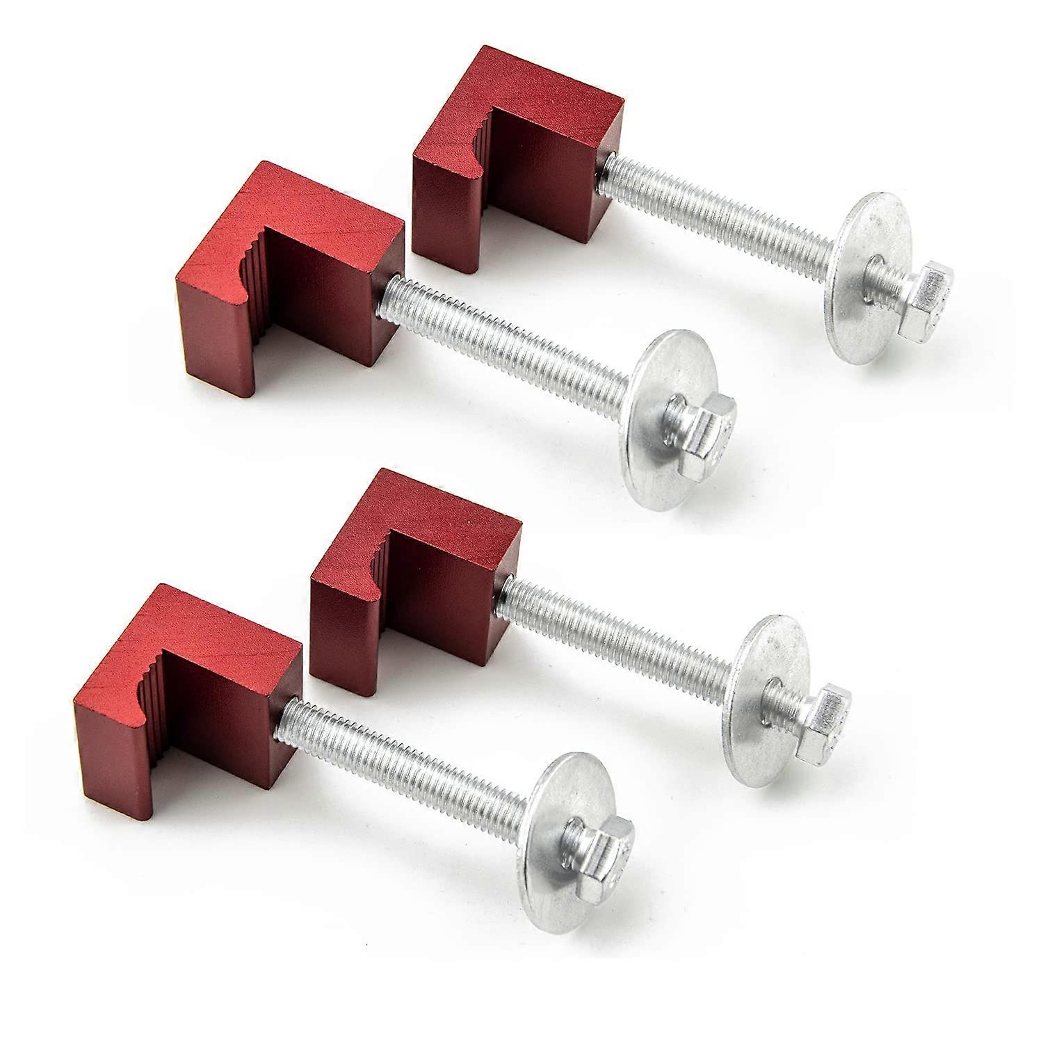 Truck Toolbox Mounting Clamps Heavy Duty J Hook Tie Down Kit NoDrill Rust Resistant 4pcs Red