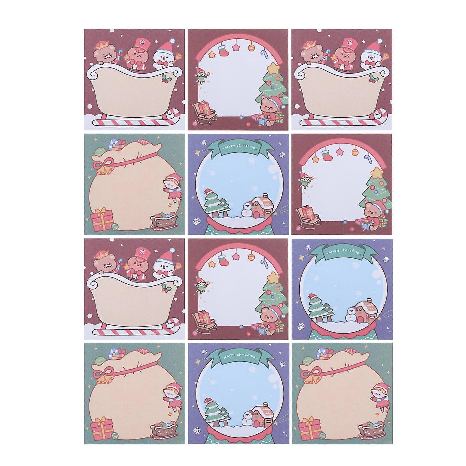 Christmas Note Pad for 12Pcs Message Decoration
