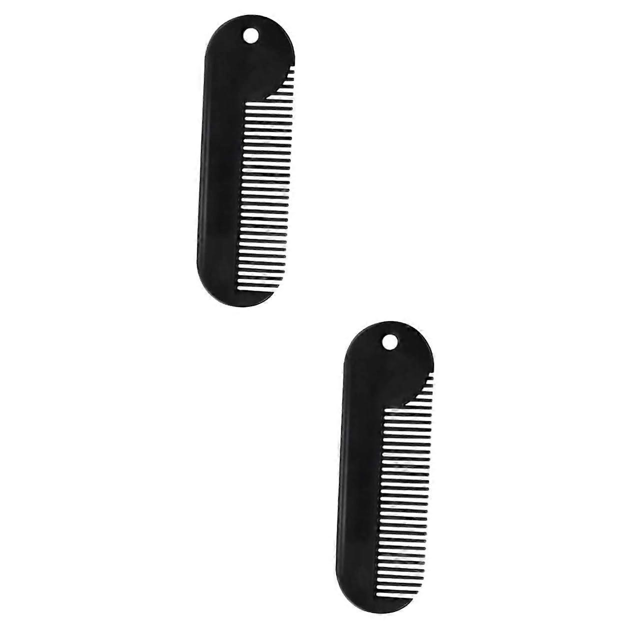 2pcs Beard Comb Zinc Alloy Rustproof Grooming Kit for Men Mustache and Beard Styling Tool