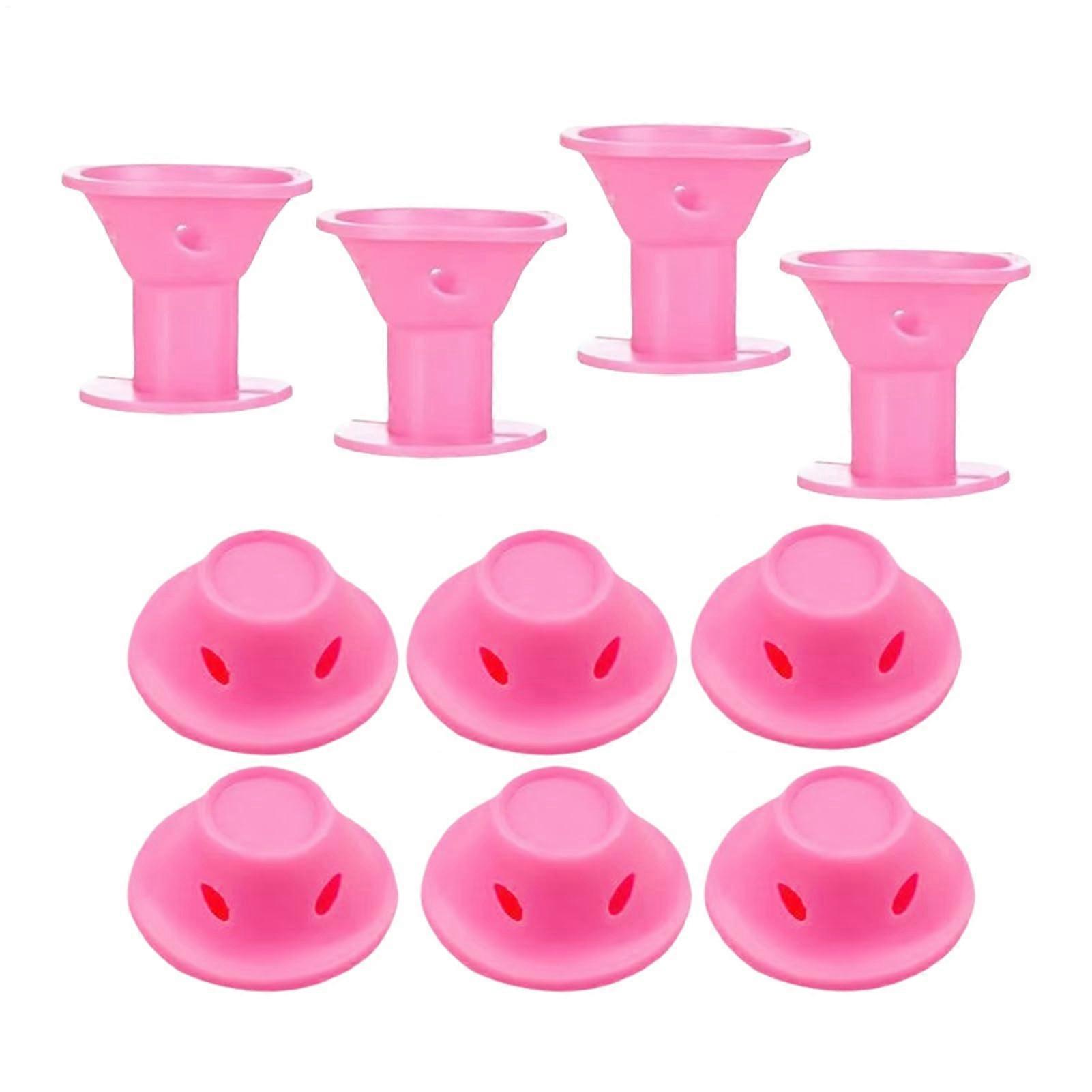 Heatless Hair Curlers Set for Long Hair, No Heat Styling Rollers for Overnight Curls, Pink
