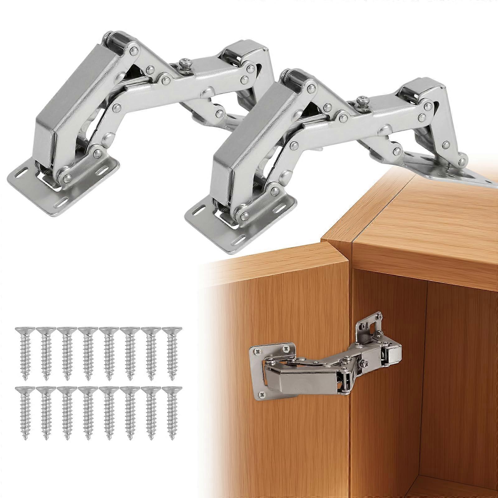 170° Soft Close Cabinet Hinges, HeavyDuty Wide Angle Adjustable for Thick Doors, 4 Pack