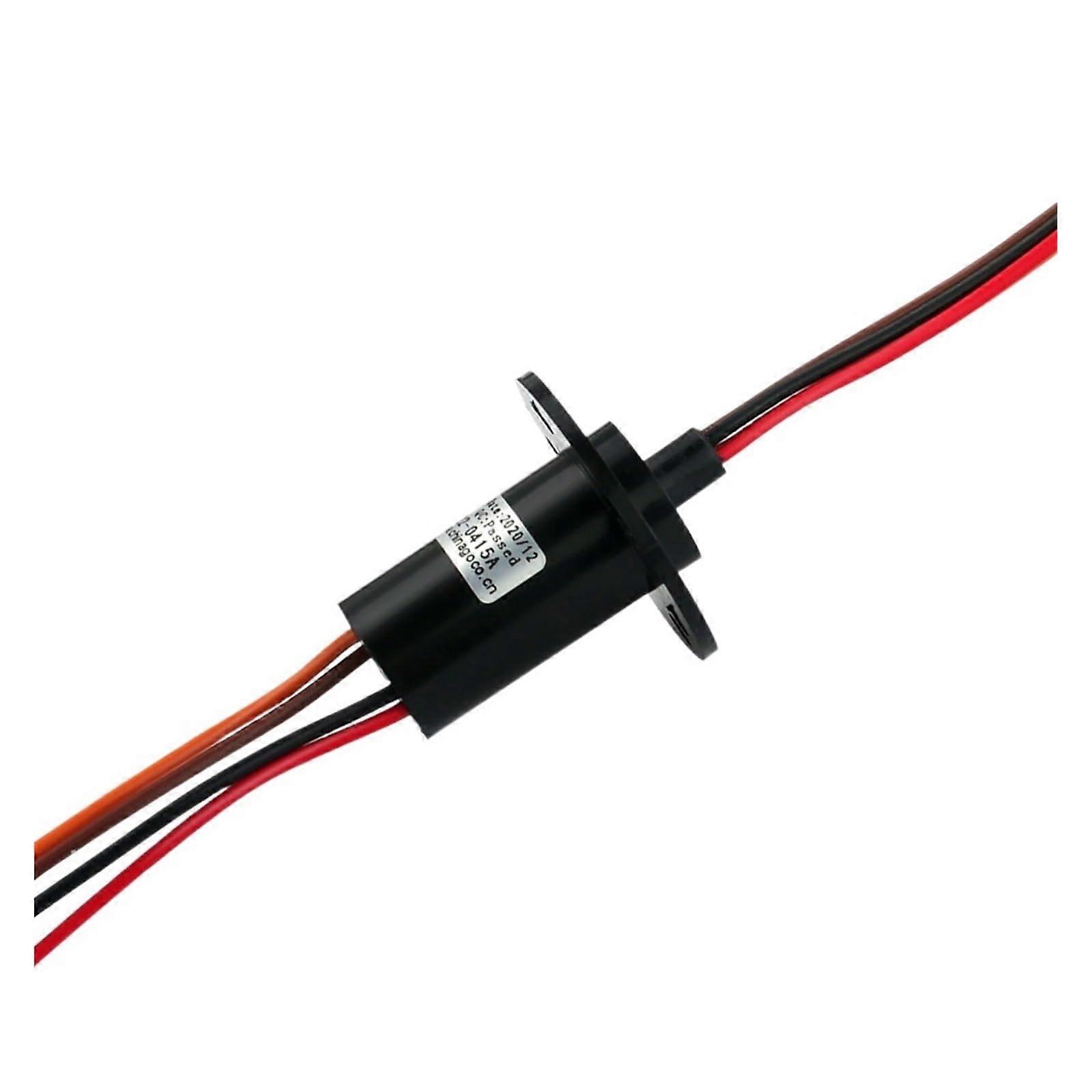 Slip Ring 4 Wire 15A Rotary Electrical Connector with Stable Carbon Brush and 360° Continuous Rotation