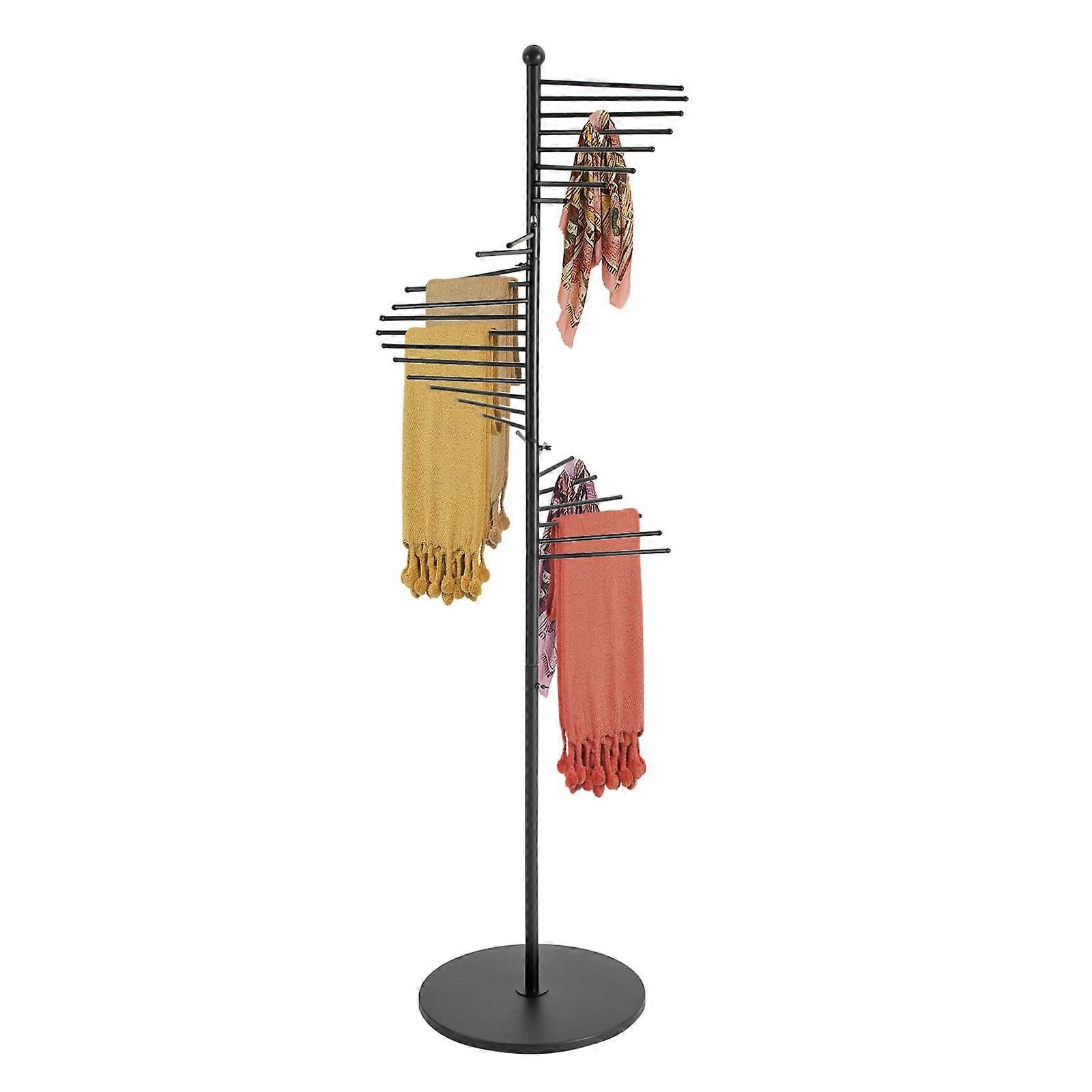 Metal Spiral Scarf Display Stand 30Tier Space Saving Hijab and Scarf Holder for Store and Home