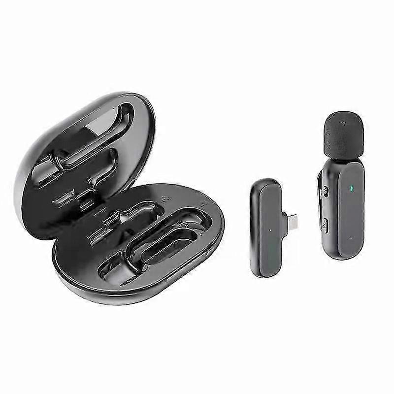 Mini Wireless Lavalier Microphone w/ Charging Box For iOS Android Smartphone