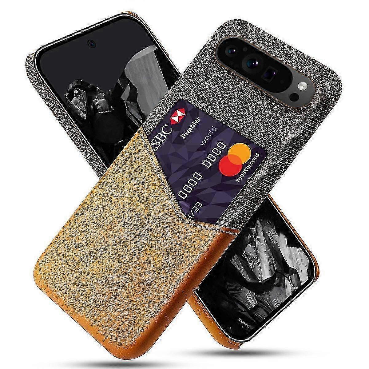 For Google Pixel 9 Pro Xl Case Card Holder Pu Leather+pc Drop-resistant Phone Shell