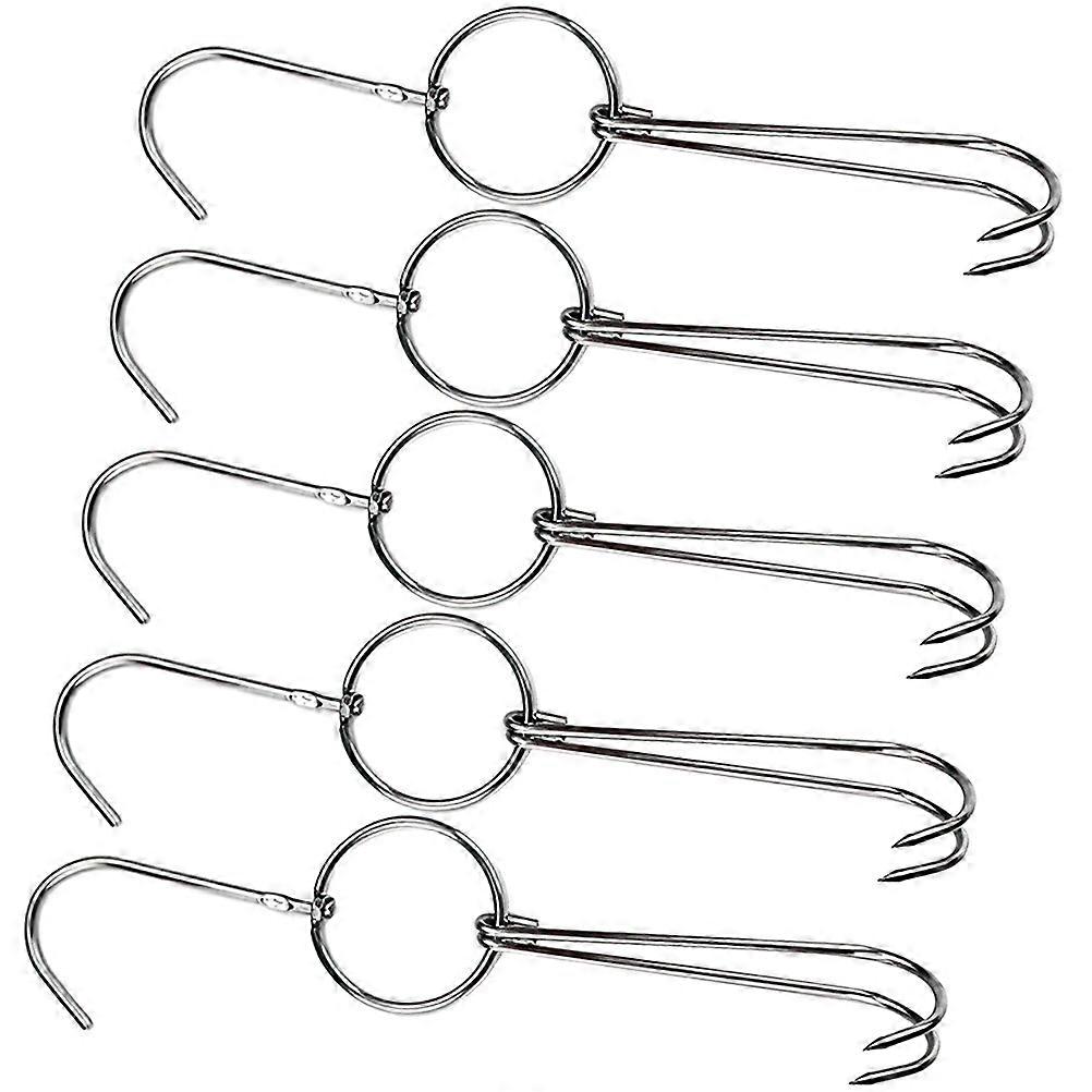 Roast Hook Double Hook Kitchen Tools Stainless Steel Silver Hanging 5Pcs