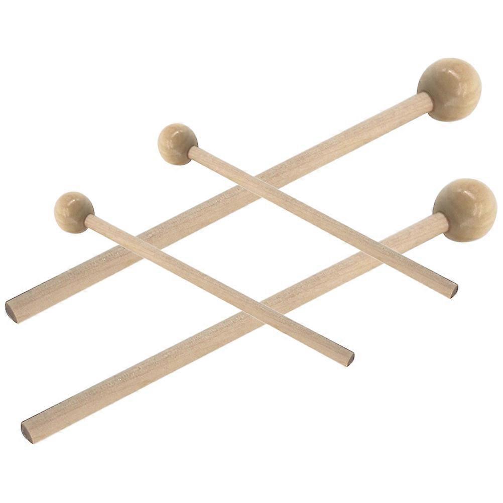 Wooden Drumsticks with Round Head for Daily Practice and Performances Beige Color Useful and Durable 2 Pairs