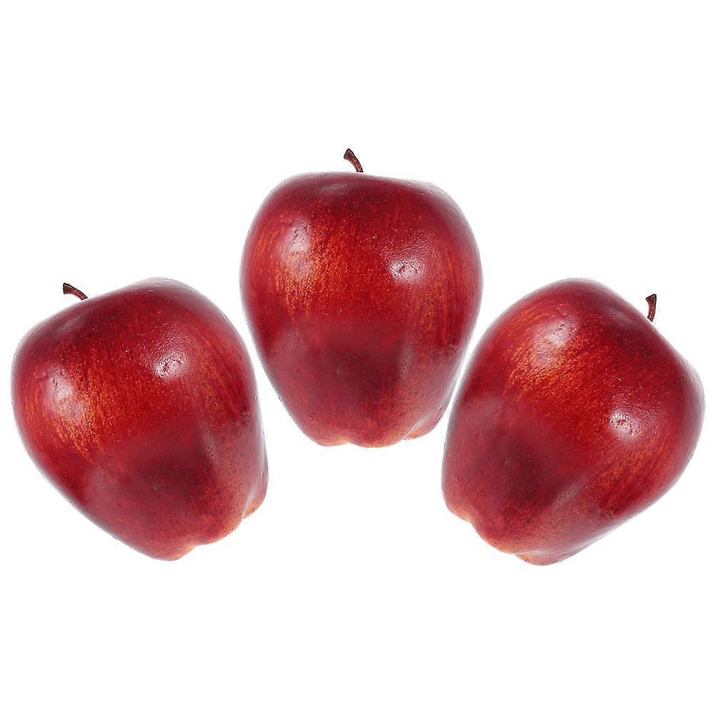 Mini Fake Fruit Red Artificial Realistic Simulation Teaching Prop 3Pcs