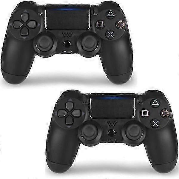 2x For PS4 DualShock wireless controllers, black.
